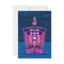 Princess & Knights on Medieval Ship RSVP Card
