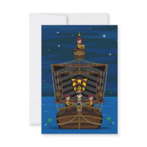 Princess & Knights on Medieval Ship RSVP Card