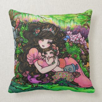 Princess Mom & Baby Fantasy Fine Art Pillow mojo_throwpillow