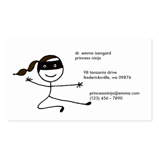 Princess Ninja Business Card (back side)