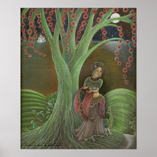 'Princess of India' Art Poster bronze matte uv