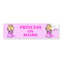 Princess On Board bumper stickers
