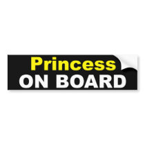 Princess On Board Bumper Sticker bumper stickers by Blue_Baby Princess On Board Bumper Sticker bumper stickers