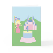 Princess Party Invitation - 4th Birthday cards by BirthdayStampStore Princess Party Invitation - 4th Birthday cards
