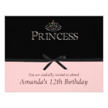 Princess Party Invitation in Black and Pink