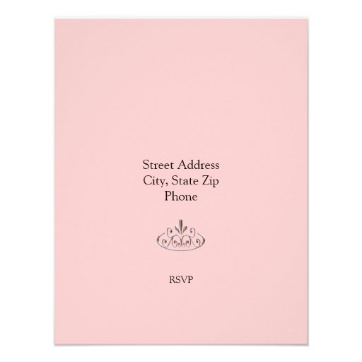 Princess Party Invitation in Black and Pink