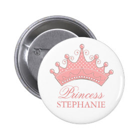 Princess Party Personalized Crown Button
