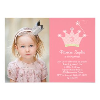 Princess Party Photo Birthday Invitation