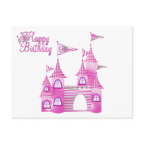 Princess Party-Pink Castle Birthday Invitations postcards by birthdaystamps Princess Party-Pink Castle Birthday Invitations postcards