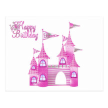 Princess Party-Pink Castle Birthday Invitations Postcard