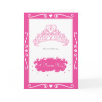 Princess Party Sparkling Tiara invite cards