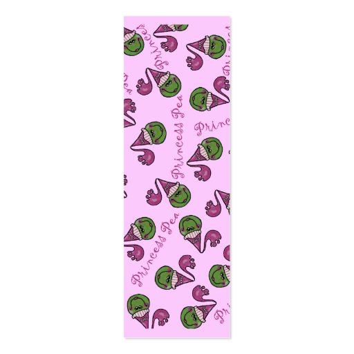 Princess Pea Bookmark Business Card Template (front side)
