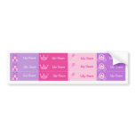 Princess Personalized Kids Name Waterproof Labels Bumper Sticker