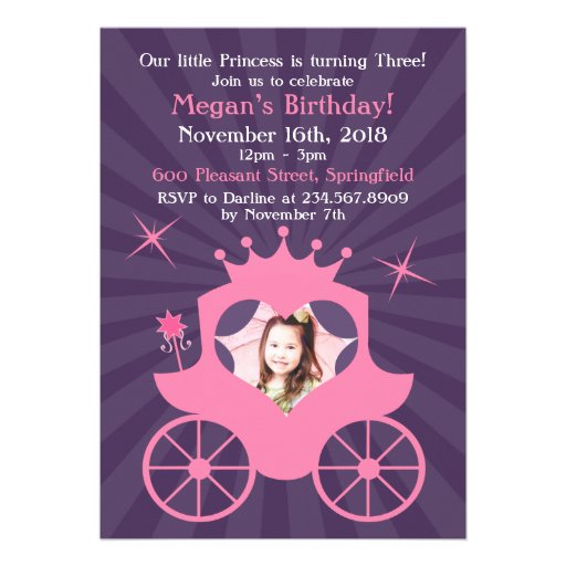 Princess Photo Birthday Invitation