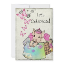 Princess Piggy in a Blanket Invitation