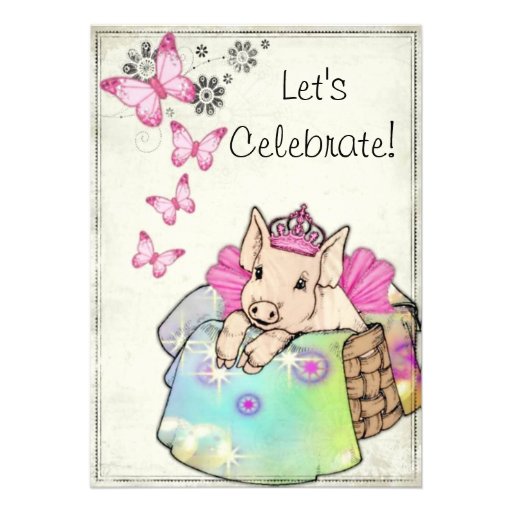 Princess Piggy in a Blanket Invitation