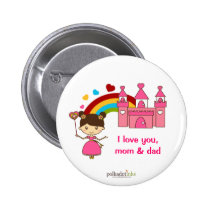 Princess Pink Castle Pin buttons