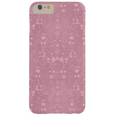 Princess Pink Fancy Girly Floral Damask Pattern Barely There iPhone 6 Plus Case