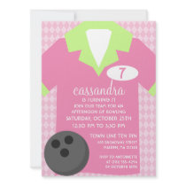 Princess Pink Join the Team Bowling Birthday Party Personalized Announcements