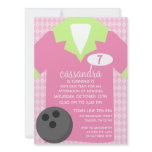 Princess Pink Join the Team Bowling Birthday Party invitations