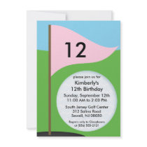 Princess Pink Let's Bogie Mini Golf Birthday Party Invites