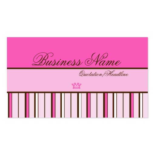 Princess Pink Little Crown Business Cards