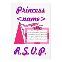Princess Pink/Pink Hat R.S.V.P. Card Announcement