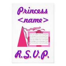 Princess Pink/Pink Hat Third Birthday Party R.S.V. Invitation