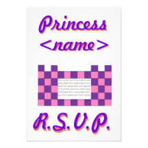 Princess Pink/Purple Castle Third Birthday Party R Invites