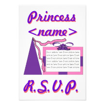 Princess Pink/Purple Hat First Birthday Party R.S. Personalized Invitation