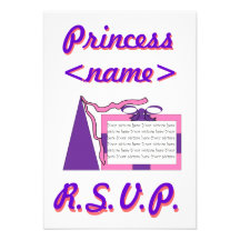 Princess Pink/Purple Hat Third Birthday Party R.S. Invites