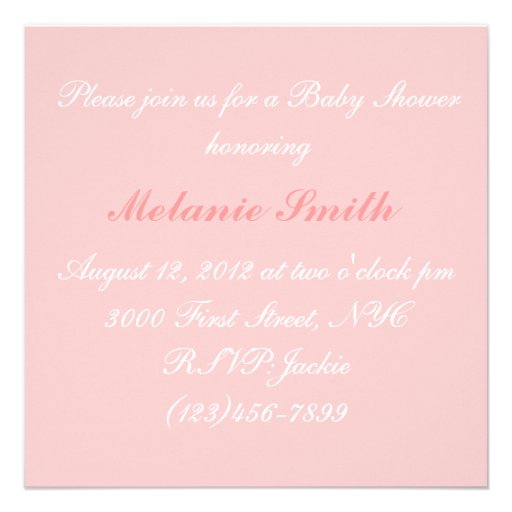 Princess Pink Shoes Girl Baby Shower Invitation