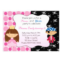 Princess Pirate Birthday Party Invitations