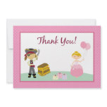 Princess & Pirate Flat Thank-You Card Personalized Announcement