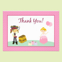 Princess & Pirate Flat Thank-You Card invitations