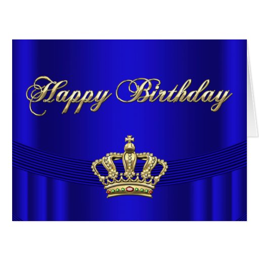 Princess Queen Royal Blue And Gold Birthday Cards Zazzle