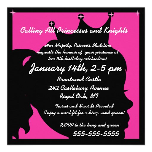 Princess Royal Celebration Birthday Invitation