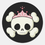 Princess Skull Round Sticker