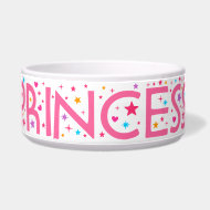 Princess Stars and Hearts Pet food bowl petbowl