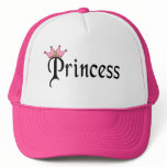 Princess Text with Crown Mesh Hats