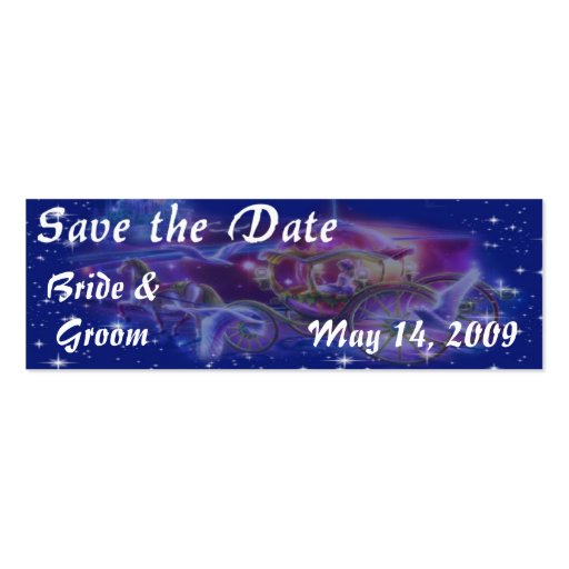 PRINCESS Theme Save the Date Skinny Cards Business Cards (front side)