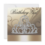 Princess Tiara Birthday Girl (eggshell) Custom Invitations