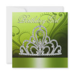 Princess Tiara Birthday Girl (lime) Invite