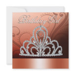Princess Tiara Birthday Girl (peach) Custom Invite