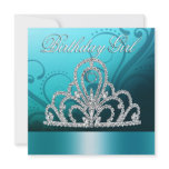 Princess Tiara Birthday Girl (tiffany blue) Custom Announcements