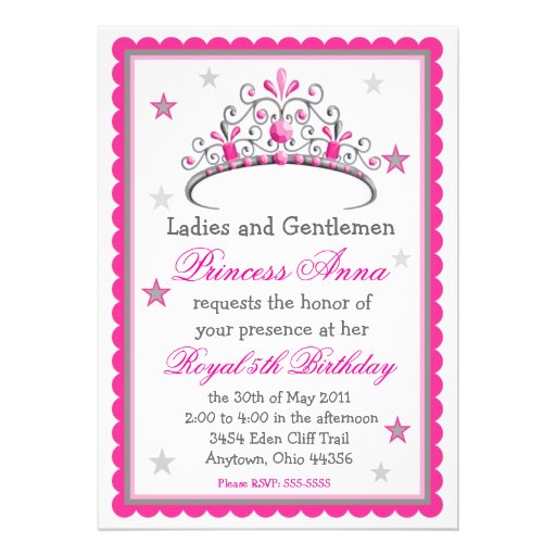 Princess Tiara Birthday Invitation