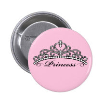 Princess Tiara Button (pink background)
