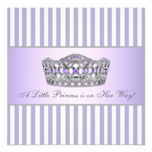 Princess Tiara Lavender Purple Baby Girl Shower Invitation