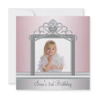 Princess Tiara Photo Princess Birthday Party zazzle_invitation