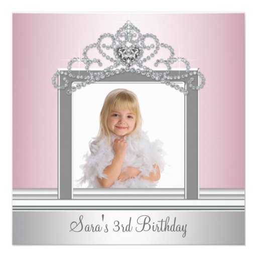 Princess Tiara Photo Princess Birthday Party Invitations